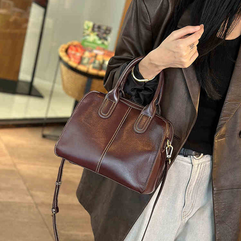 Women's Vegetable Tanning Leather Genuine High-grade First Bags