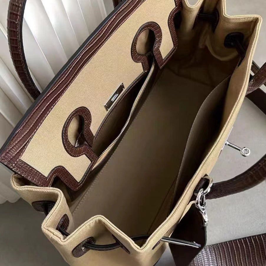 Women's Advanced Texture Retro Large Capacity Contrast Handbags