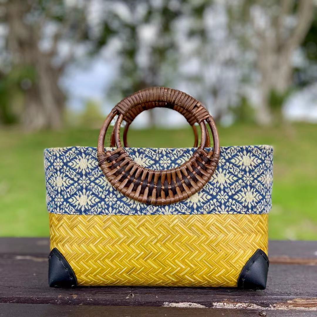 Retro Ethnic Style Bamboo Woven Leisure Large Bags