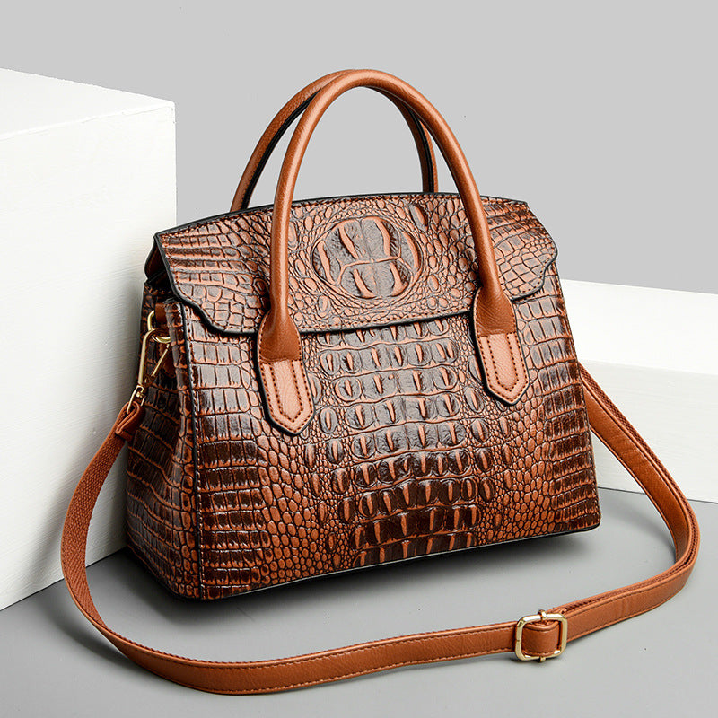 Women's Retro Minority Crocodile Pattern Commuter Light Shoulder Bags