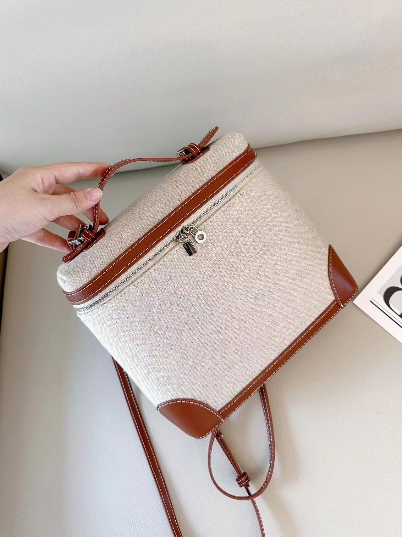 Women's Minimalist Soft Lychee Pattern Lunch Box Backpacks
