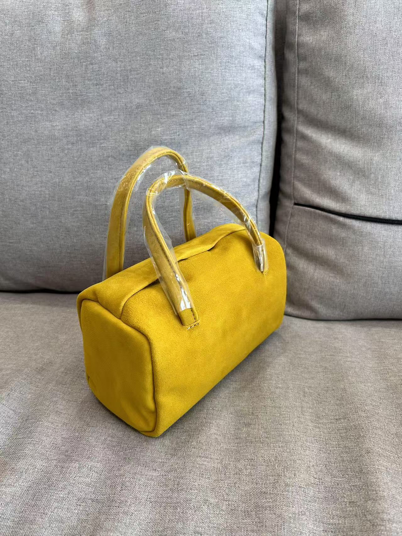 Women's Orange Cute Plant Sheepskin Frosted Toast Handbags