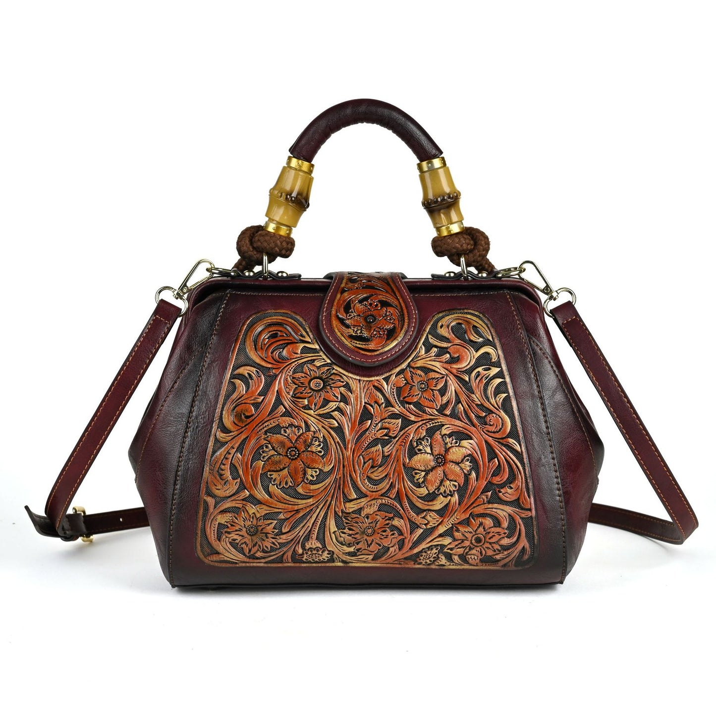Women's Retro Rub Colored Totem Series Optional Embossed Handbags