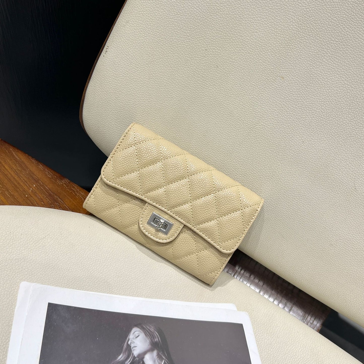 Women's Style Mid-length Leather Rhombus Large Capacity Ladies Wallets