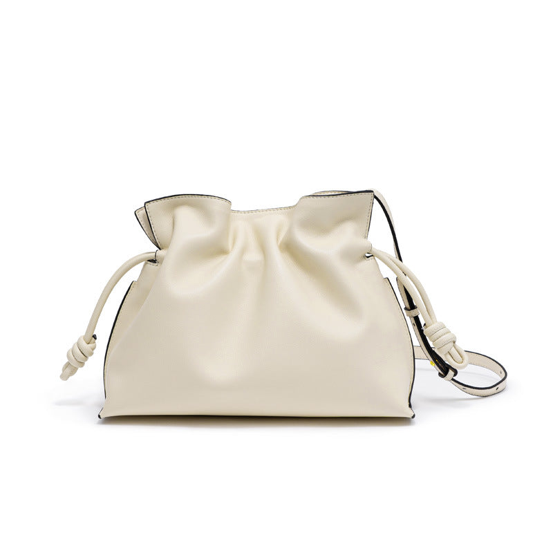 Women's Leather Drawstring Cloud Fashion Commuter Large Capacity Crossbody Bags