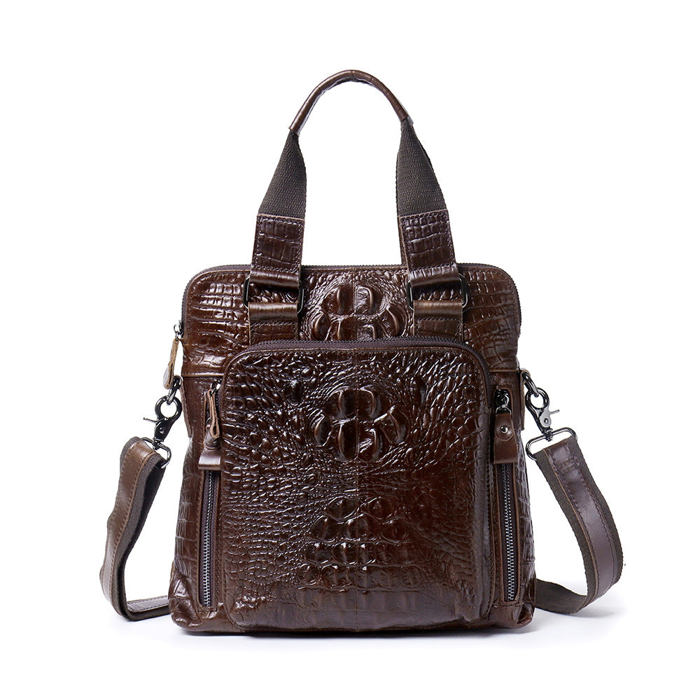 Men's Oil Wax Leather Vertical First Layer Bags