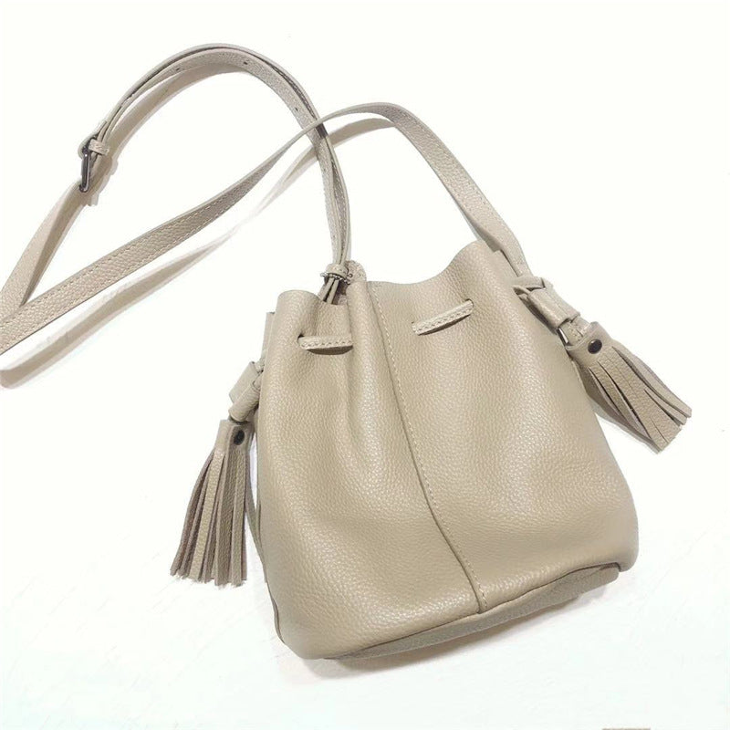 Women's Open Leather Retro Mini Korean Style Shoulder Bags