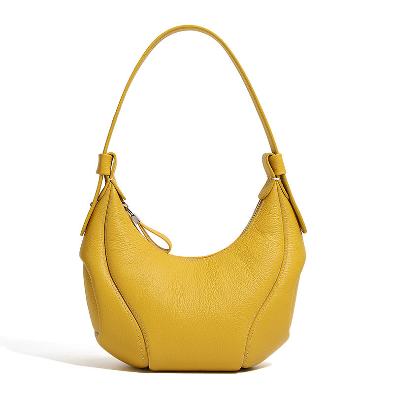 Women's Baseball Underarm Niche Retro Crescent Genuine Armpit Bags
