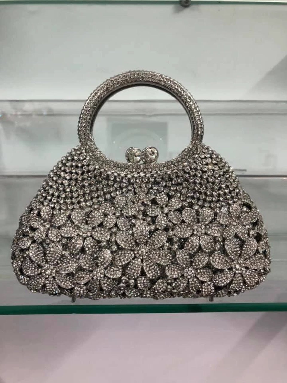 Women's Strictly Selected Little Daisy Diamond Flowers Rhinestone Large Capacity Evening Bags