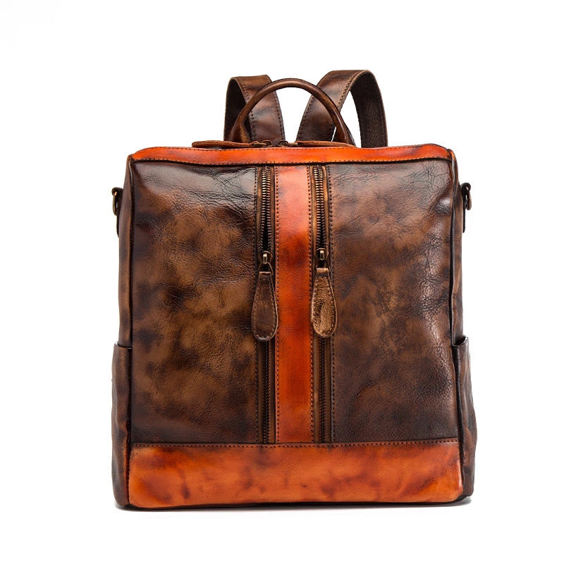 First Layer Cowhide Texture Fashion Color Backpacks