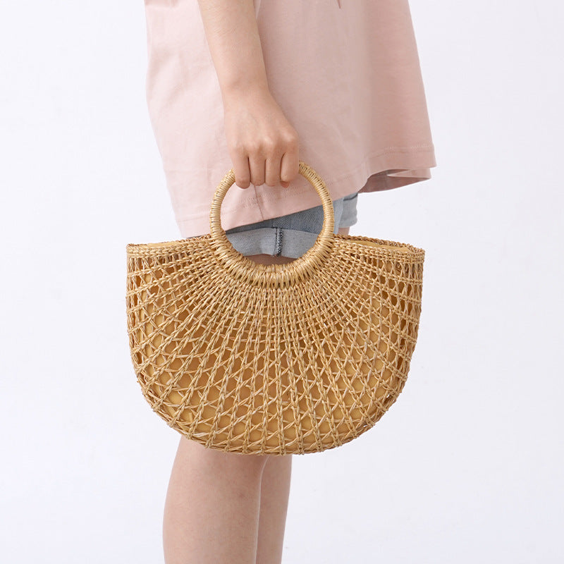 Women's Woven Moon Korean Style Shell Hand Bags