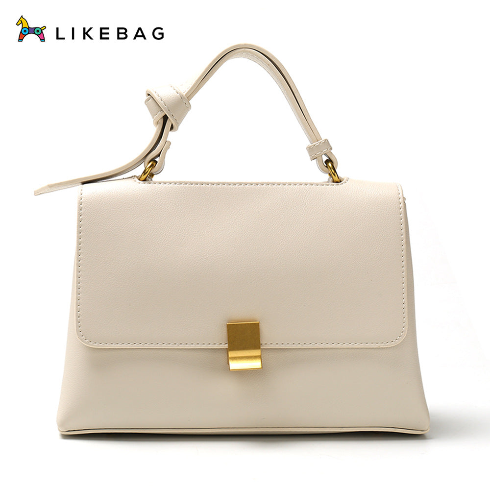 Women's Simple Solid Color Portable Fashionable Temperament Handbags