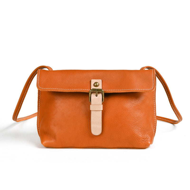 Women's Handmade Genuine Leather First Layer Cowhide Mori Style Crossbody Bags
