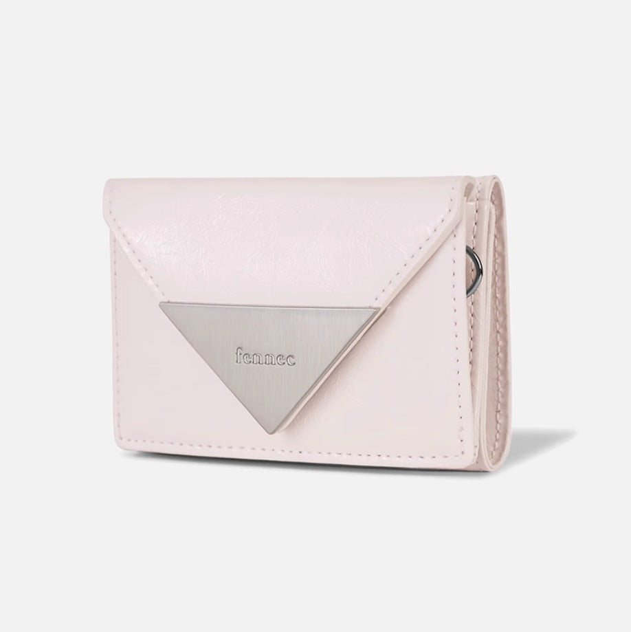Niche Patent Leather Classic Triangle Portable Card Holder