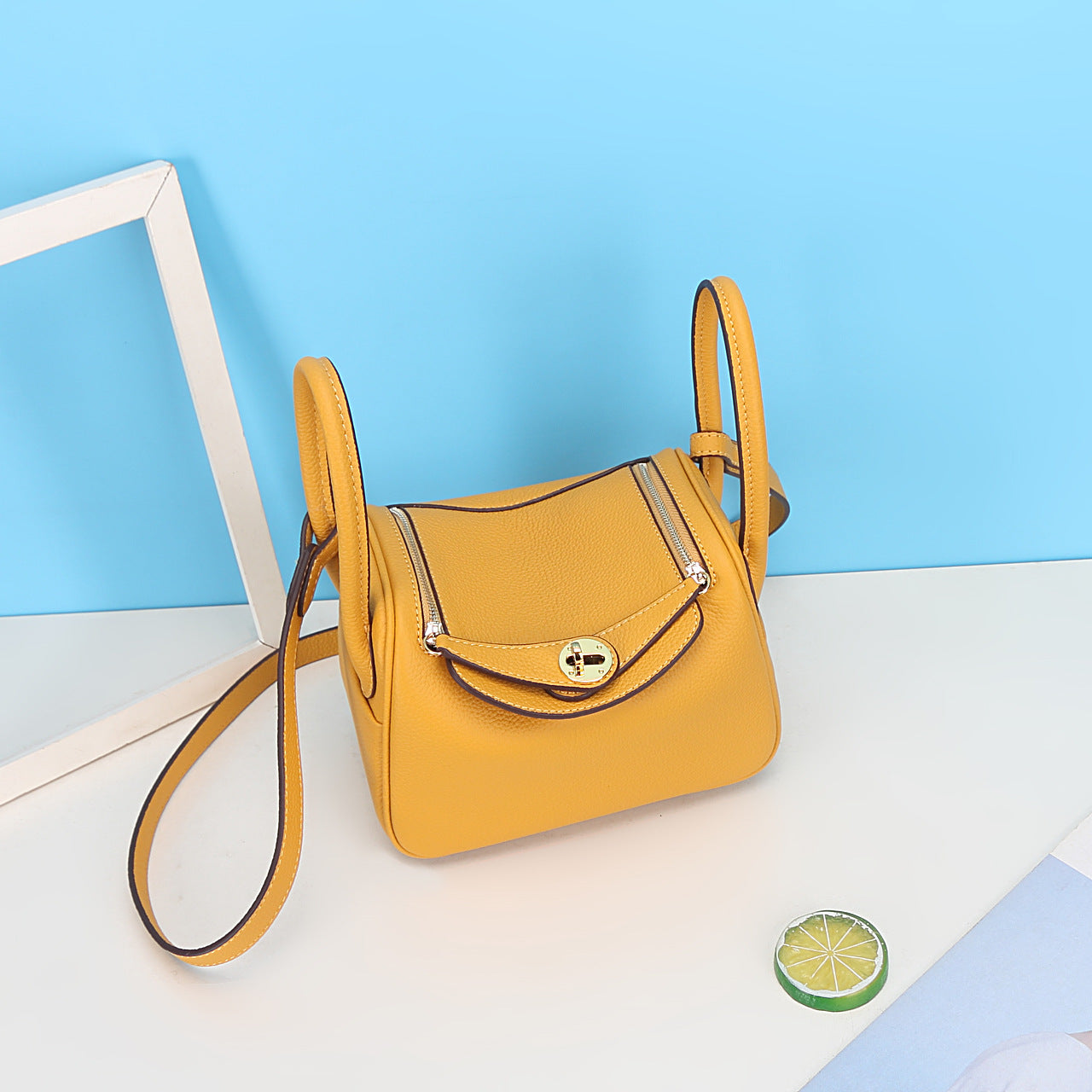 Women's Top Layer Cowhide Golden Pillow Genuine Shoulder Bags