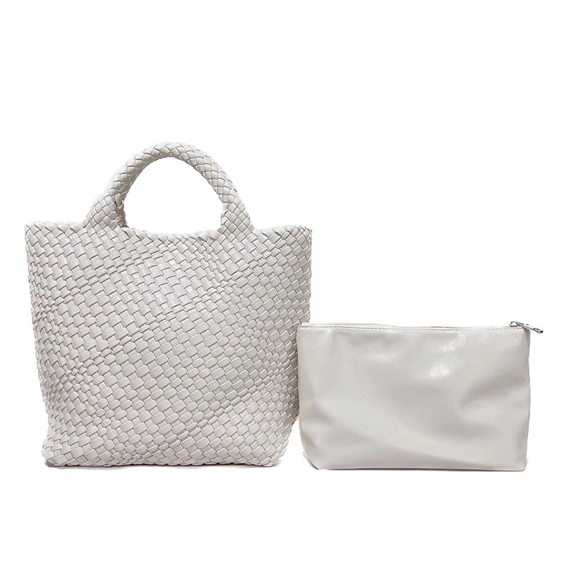 Women's Large Capacity Woven Fashion Double Wrist Shoulder Bags