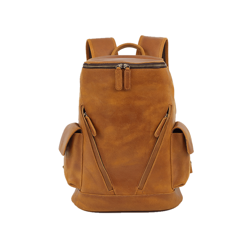 Men's First Layer Leather Leisure Large Capacity Computer Backpacks