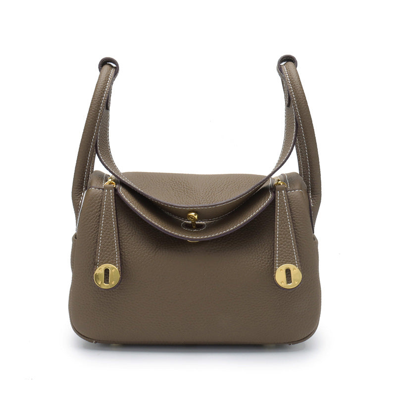 Layer Cowhide Lychee Pattern Lindy Doctor Genuine Leather Crossbody Bags