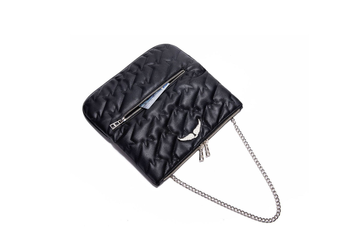 Chain Fashion Street Fold Zipper Leather Embroidered Crossbody Bags