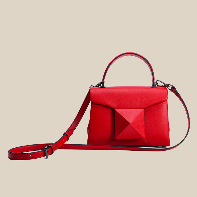 Women's Summer Genuine Leather Design Rivet Fashion Crossbody Bags