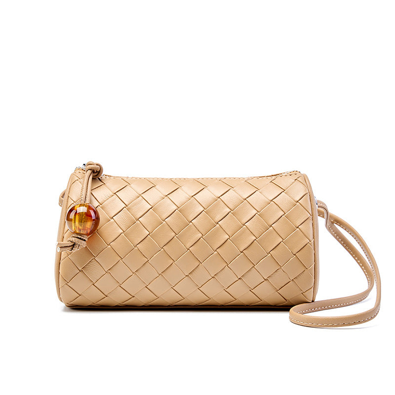 Women's Woven Leather Fashion Simple Pouch Pillow Crossbody Bags