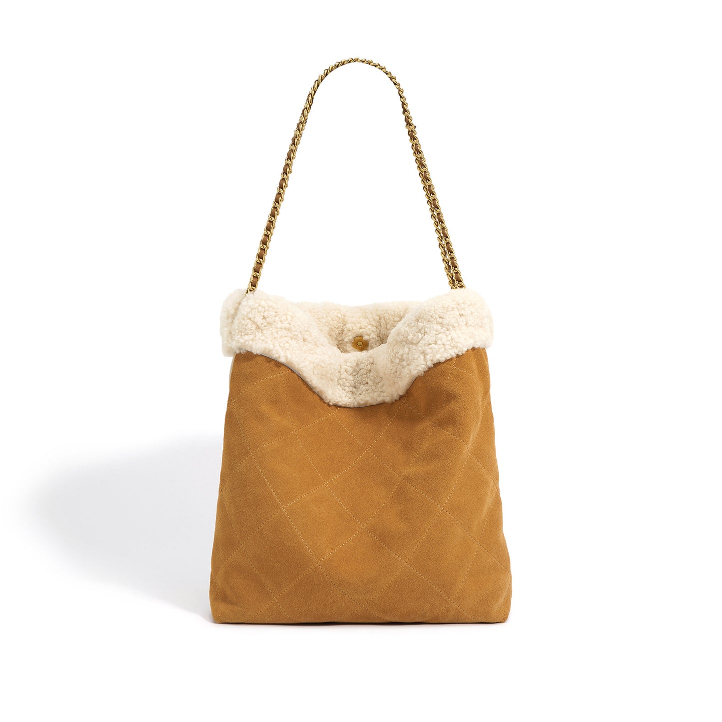 Wool Lamb Garbage Design Fashion Diamond Shoulder Bags