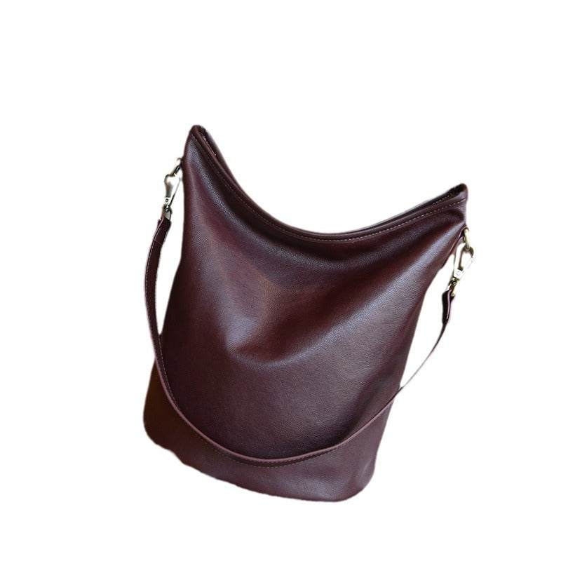 Women's Fashionable First Layer Cowhide Large Capacity Shoulder Bags