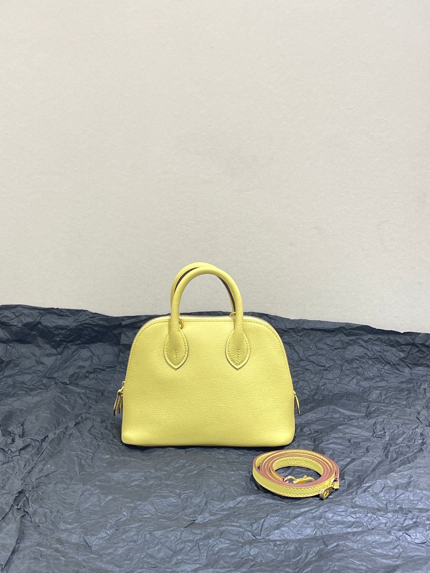 Half Wax Line Cowhide Mini Bowling Little Shell Crossbody Bags