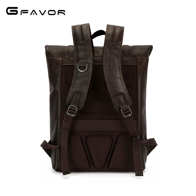 Men's First Layer Cowhide Business High-grade Large Backpacks