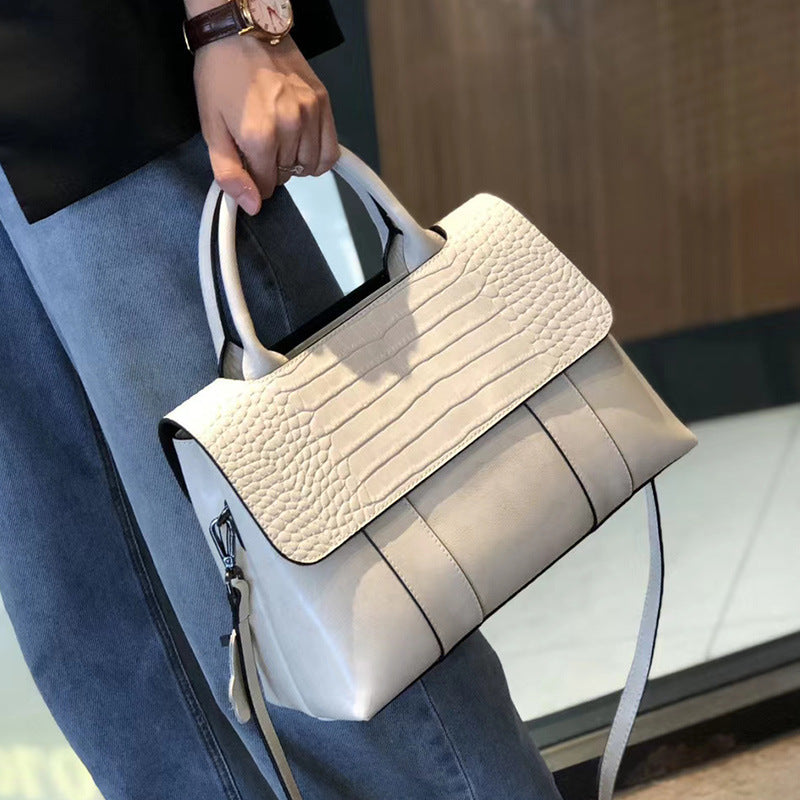Women's Fashion Genuine Leather Portable Large Capacity Handbags