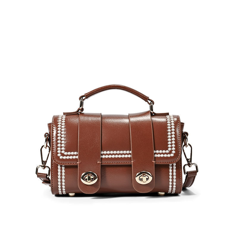 Women's Leather Cambridge Niche Retro Boston High-grade Shoulder Bags