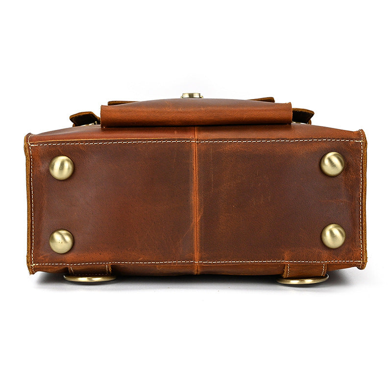 Men's Leather Vintage Clamshell Crazy Horse Backpacks