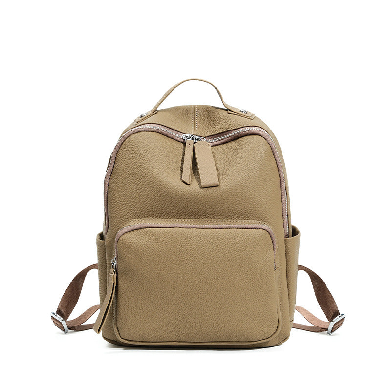 Women's College Portable Computer Lightweight High-grade Leather Backpacks