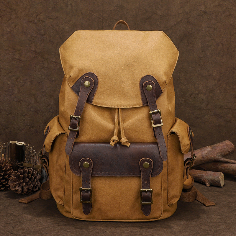 Women's & Men's & Valise Large Capacity Computer Wax Canvas Backpacks
