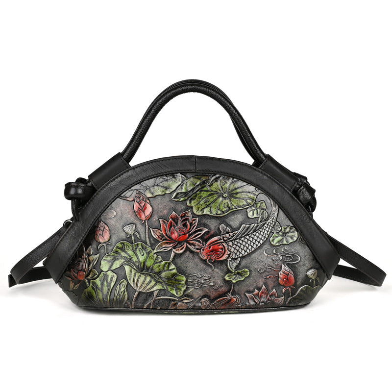 Women's Genuine Leather Mother Vintage Cheongsam One Chinese Handbags