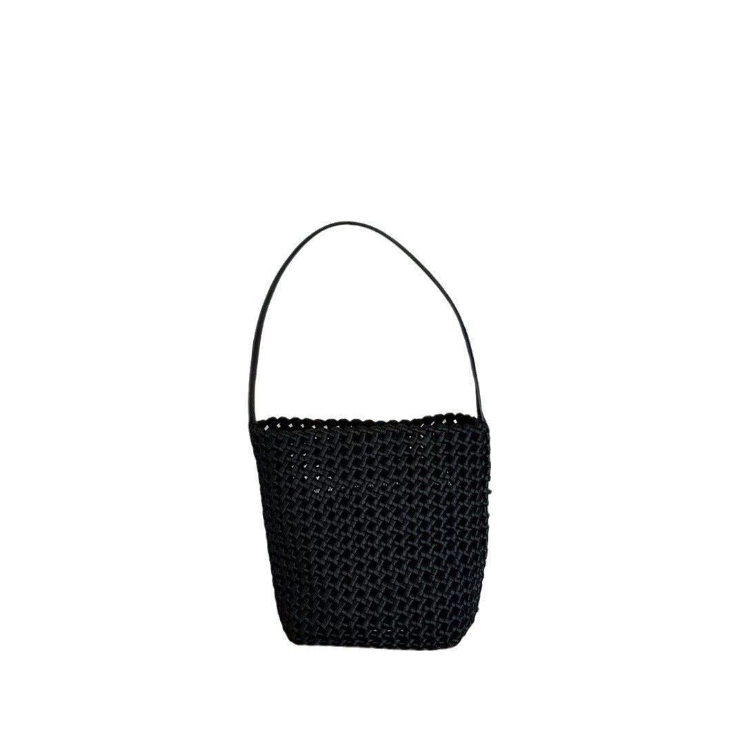 Women's Retro Cowhide Woven Large Capacity Portable Commuter Shoulder Bags