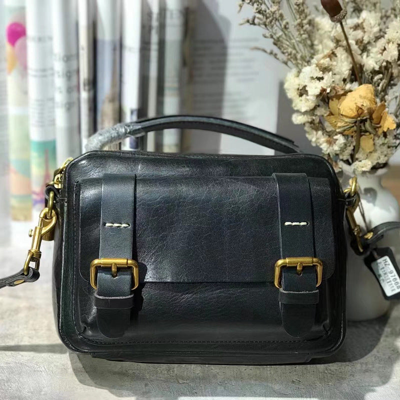 First Layer Cowhide High-grade Niche Tooling Crossbody Bags