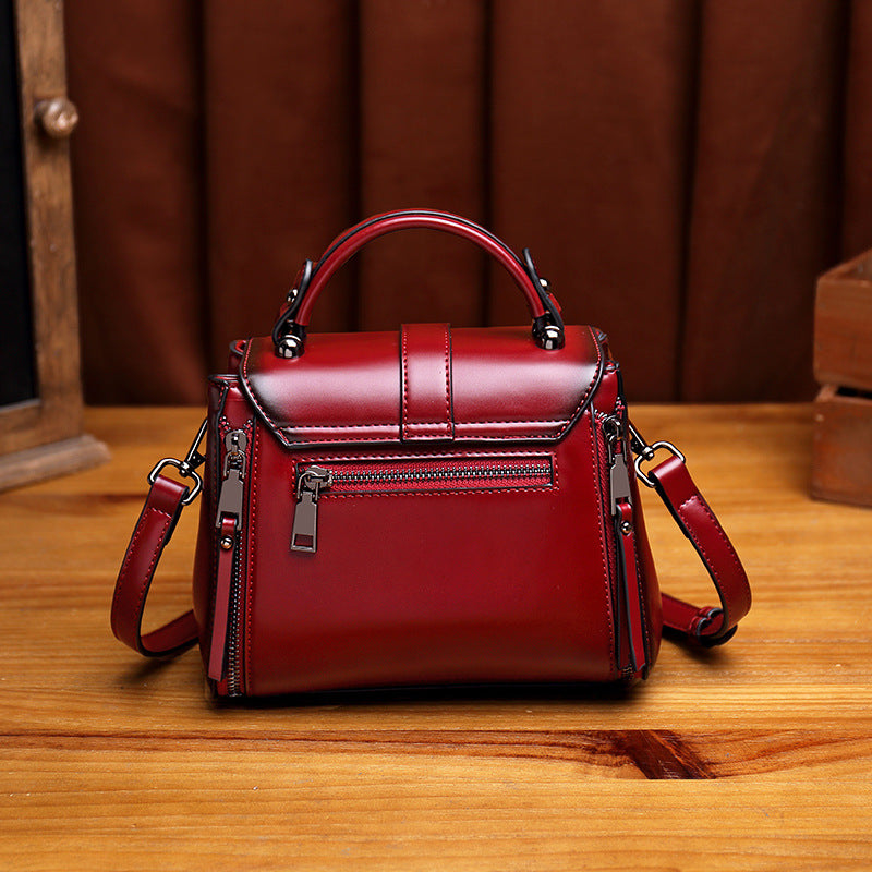High Retro Textured Oil Wax Leather Bags