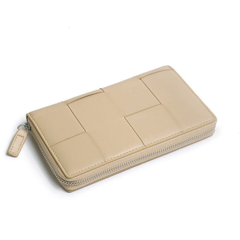 Women's Long Genuine Leather Large Capacity Sheepskin Ladies Wallets