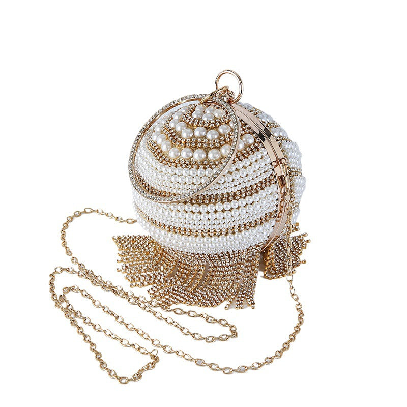 Women's Pearl Dinner Diamond Portable Chain Evening Bags