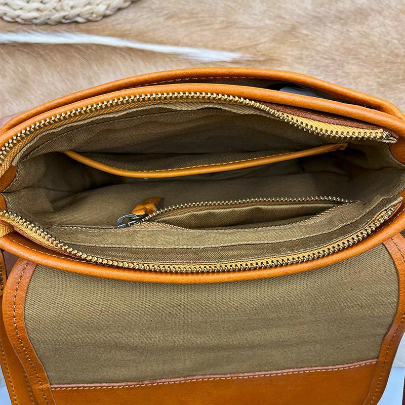 Turn Mountain Texture Commuter Genuine Leather Crossbody Bags