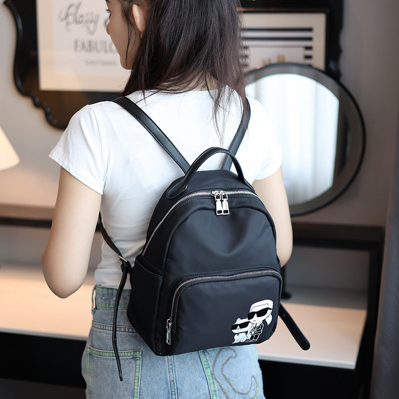 Women's & Men's & Plaid Stitching Canvas College Style Backpacks