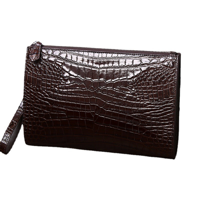 Men's Crocodile Leather Pattern Genuine Hand Grab Men's Handbags