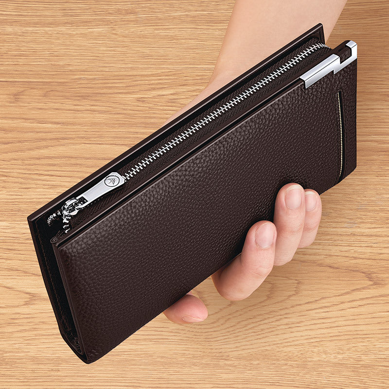 Men's Genuine Leather Multiple Slots Large Capacity Men's Wallets