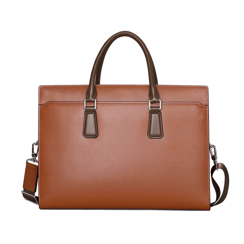 Men's Leather Password Computer First Layer Cowhide Bags