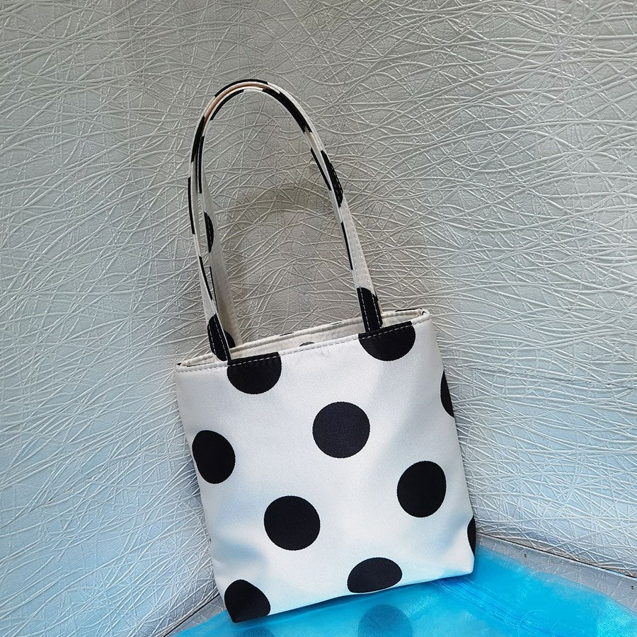 Women's Korean Satin Polka Dot Niche Underarm Bags