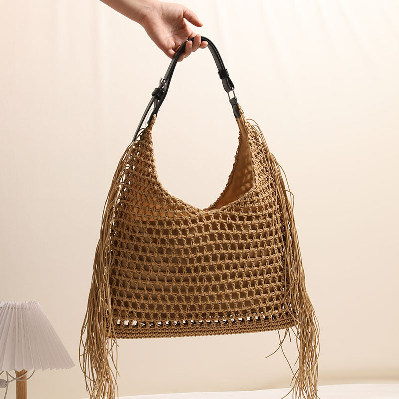Straw Hollow Woven Seaside Vacation Beach Versatile Shoulder Bags