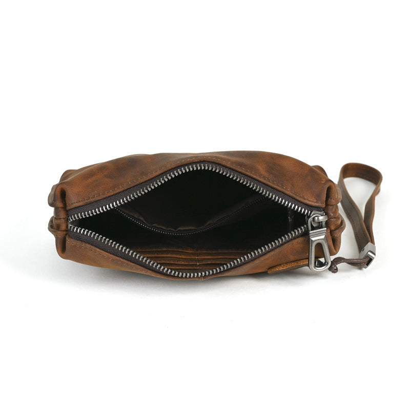 Men's Leather Soft Clutch Retro Cowhide Long Men's Wallets