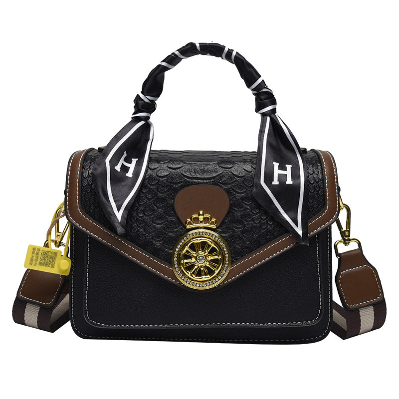 Women's Luck Comes File Trendy Contrast Color Shoulder Bags