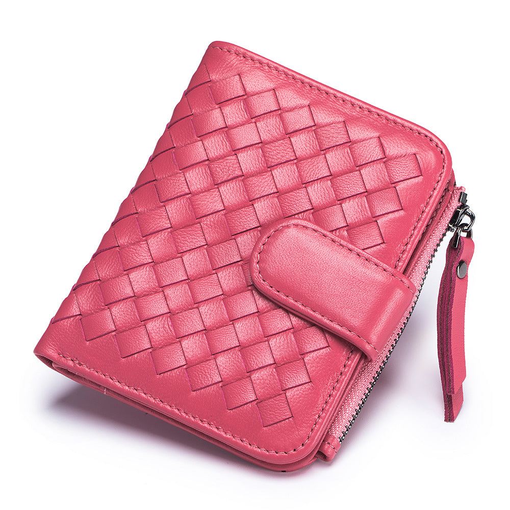 Women's Short Sheepskin Money Genuine Leather Classic Purses